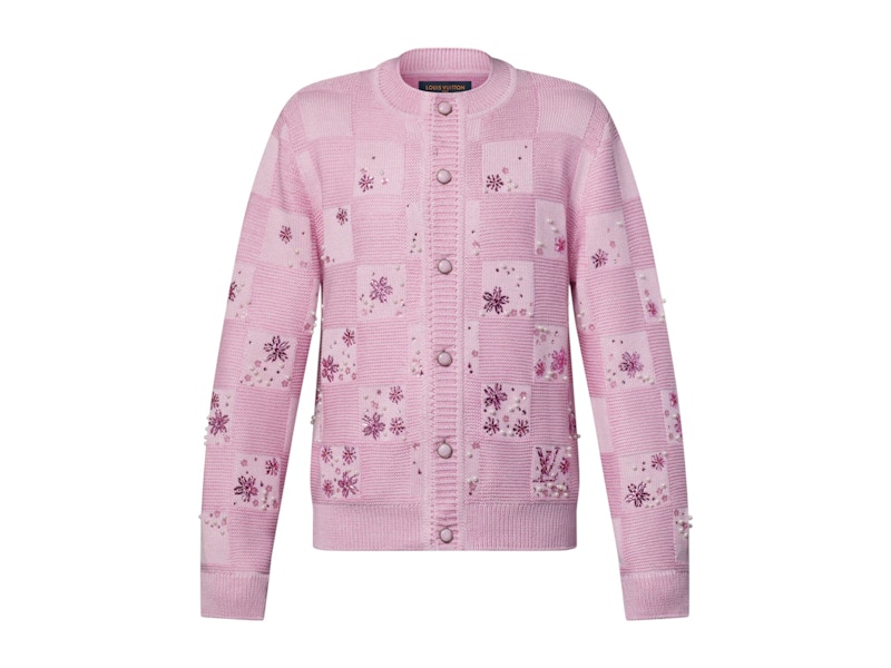 Louis Vuitton x Nigo Damier Embroidered Cardigan Pale Pink