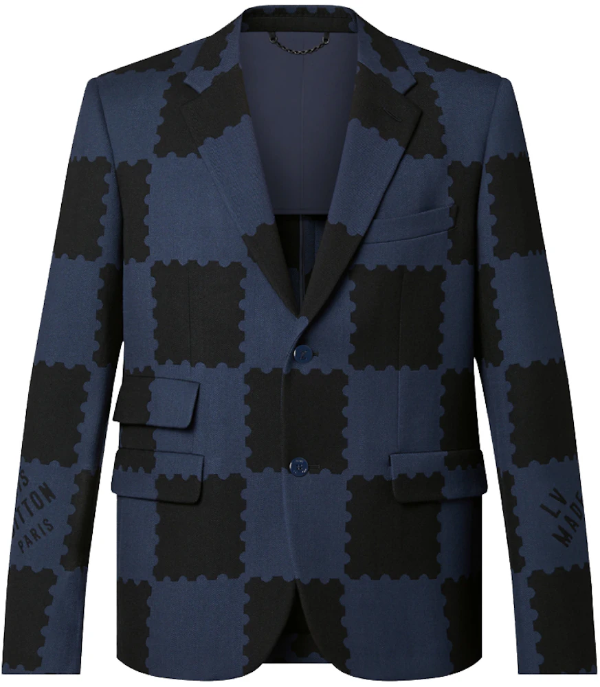 Louis Vuitton x Nigo Damier Suit Jacket Dark Ocean Men's - FW21 - GB