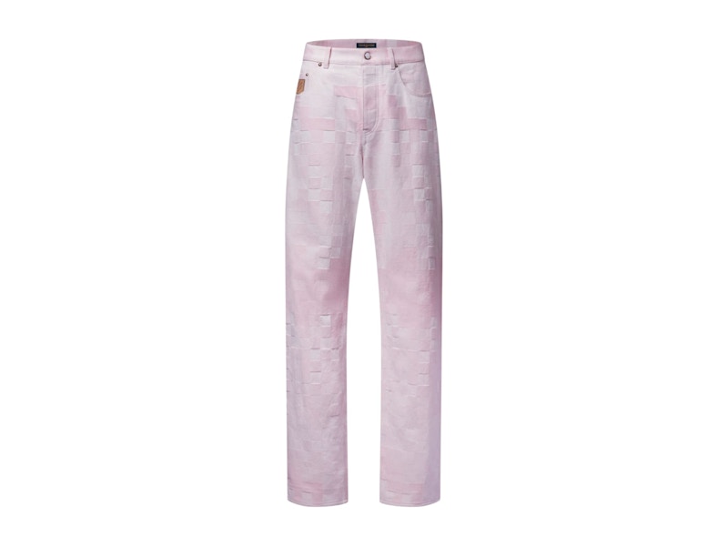 Louis Vuitton x Nigo Damoflage Denim Skate Pants Pale Pink Men's
