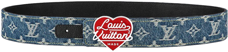 Louis Vuitton x Nigo Denim 40mm Reversible Belt Blue
