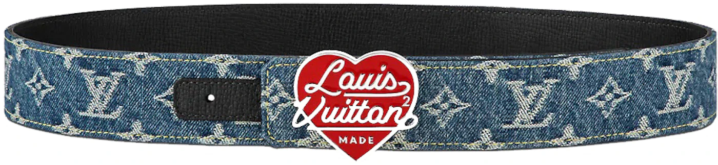 Louis Vuitton Virgil Abloh NIGO Blue Monogram Denim & Leather Flat