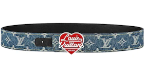Louis Vuitton x Nigo Denim 40mm Reversible Belt Blue