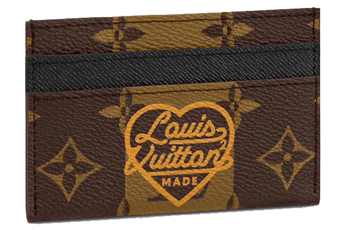 Pre-owned Louis Vuitton X Nigo Double Card Holder Monogram Stripes Brown
