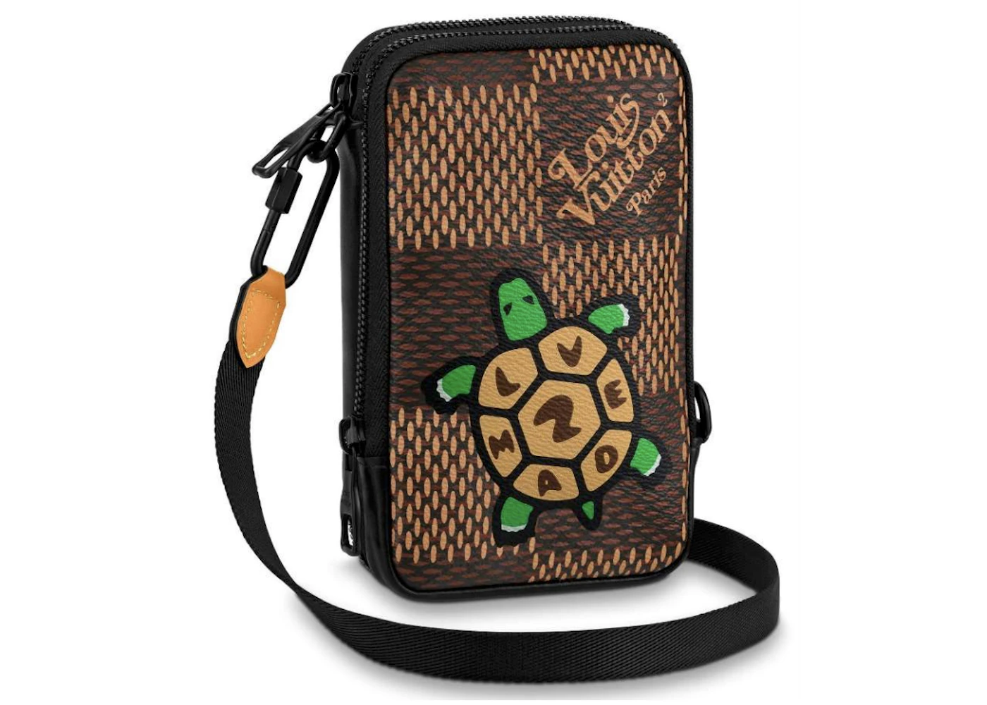 Louis Vuitton x Nigo Double Phone Pouch Damier Ebene Giant Brown