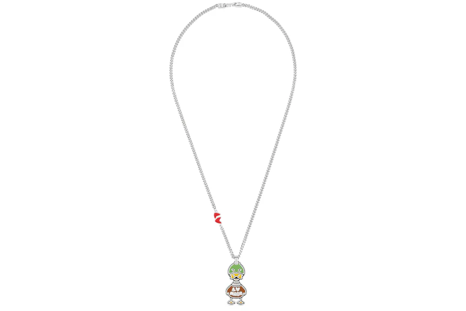 Louis Vuitton x Nigo Duck Pendant Necklace Silver