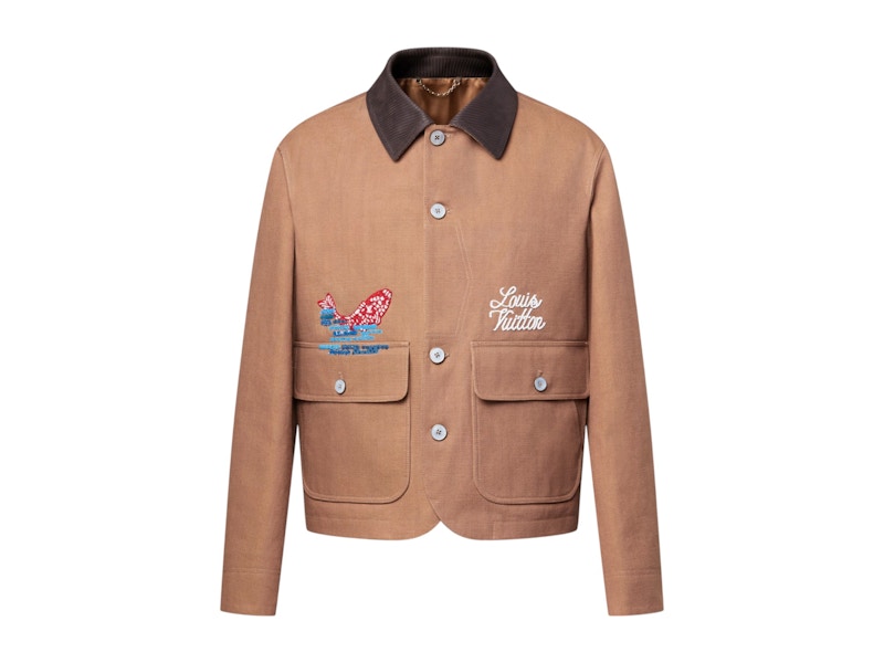 【NIGOコラボ】Louis Vuitton ワークウェアジャケット Louis Vuitton x Nigo Embellished Workwear Jacket Brown Men's