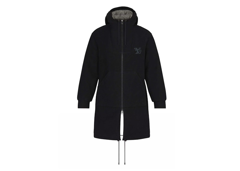 Pre-owned Louis Vuitton Men's X Nigo Embroidered Square Lv Padded Molskin Parka In Jacket Noir