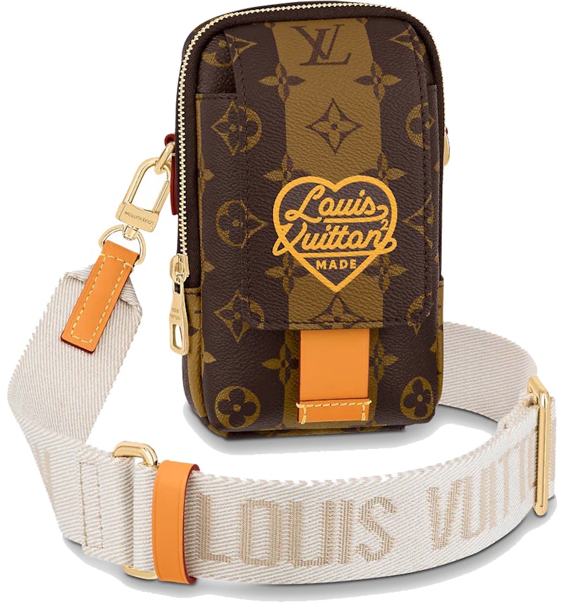 Louis Vuitton x Nigo Flap Double Phone Pouch Brown in Coated