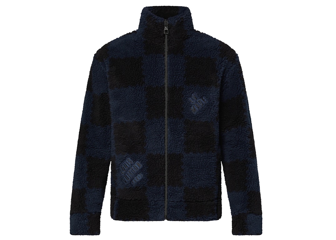 Louis Vuitton Jacquard Damier Fleece Blouson zip up sweater jacket garnet  red M