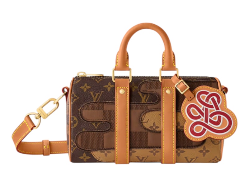 【NIGOコラボ】◆Louis Vuitton◆ KEEPALL 25 Louis Vuitton x Nigo Keepall Bandouliere 25 Brown in Canvas