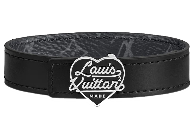 Louis Vuitton x Nigo LV Heart 14mm Reversible Bracelet Black in