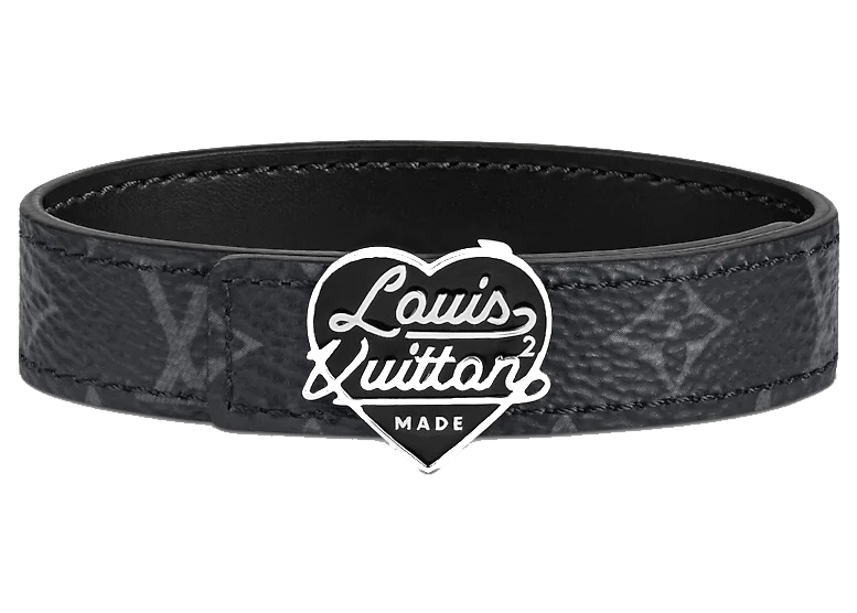Louis Vuitton x Nigo LV Heart 14mm Reversible Bracelet Black in