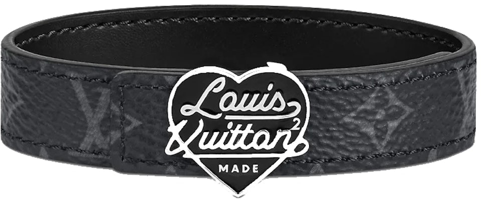 Louis Vuitton x Nigo LV Heart 14mm Reversible Bracelet Black in  Leather/Silver - TW