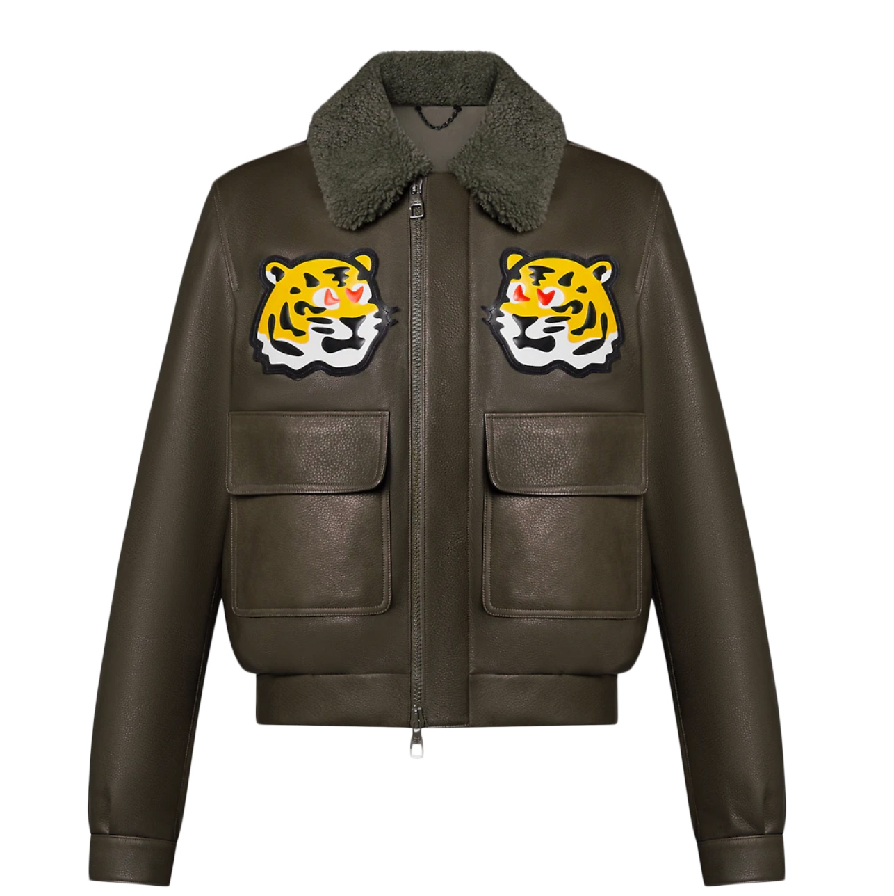 Louis Vuitton x Nigo Leather Blouson with Tiger Patches Jacket ...