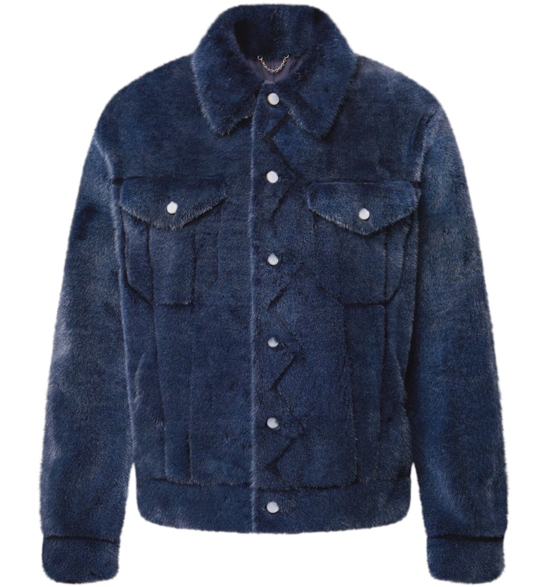 Veste de camionneur en jean Louis Vuitton x Nigo Mink Indigo Homme