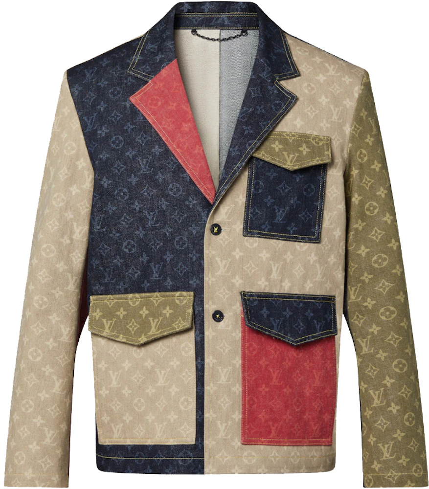 Louis Vuitton x Nigo Monogram Colorblock Tailored Denim Jacket Indigo Men's  - FW21 - US