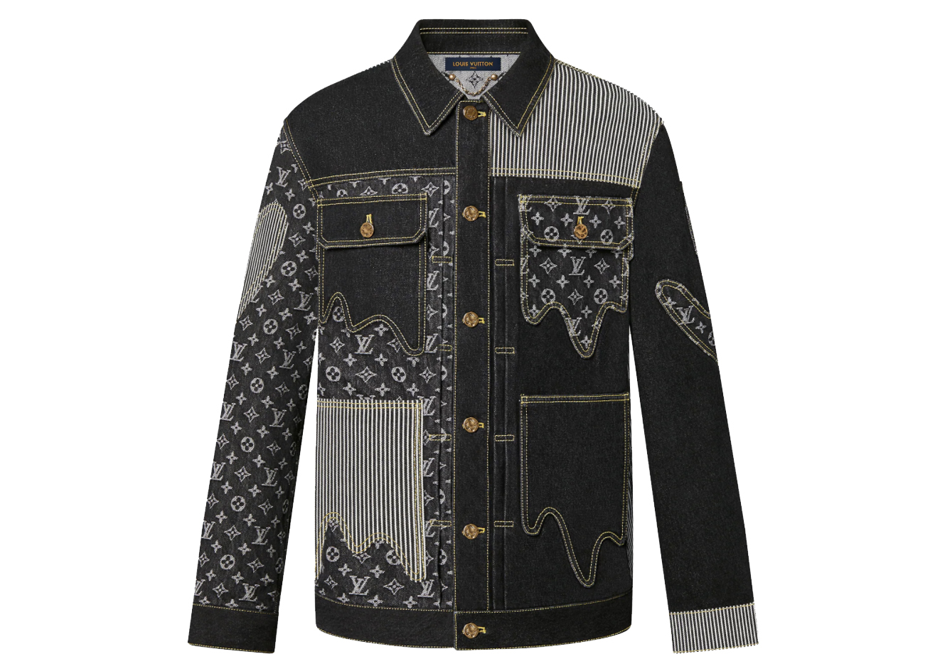 Louis Vuitton x Nigo Monogram Crazy Denim Workwear Jacket Black ...