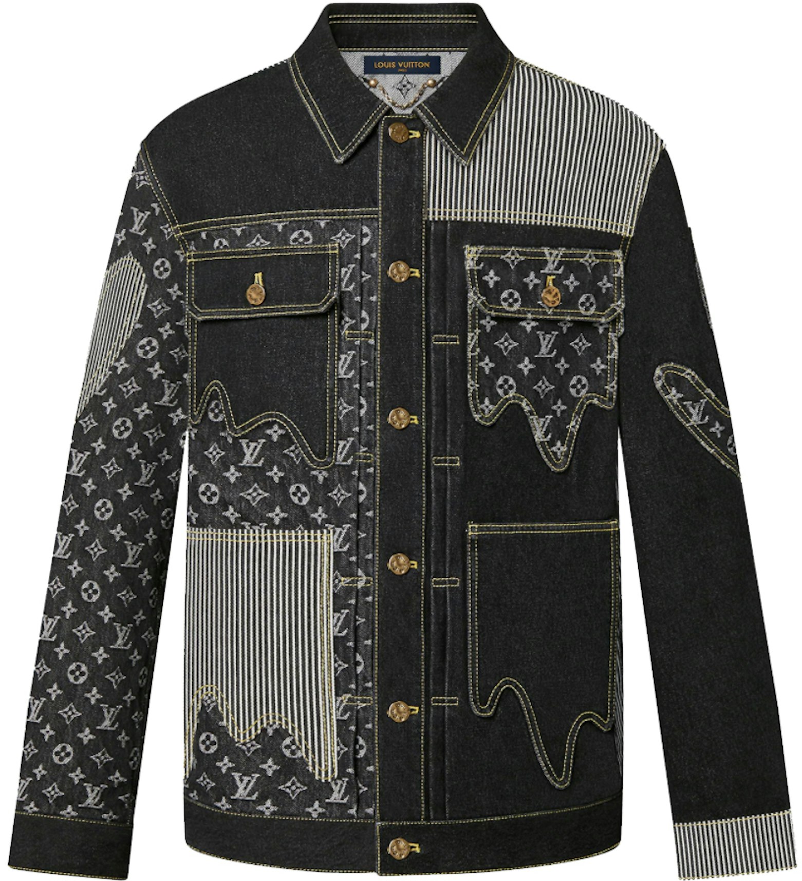 Louis Vuitton x Nigo Monogram Crazy Denim Workwear Jacket Black - FW21 Men's -