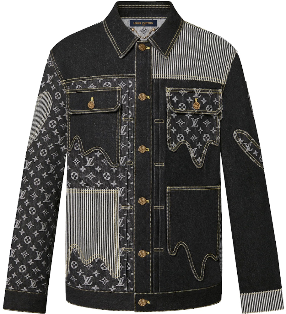 Louis Vuitton x Nigo Monogram Crazy Denim Workwear Jacket Black - FW21