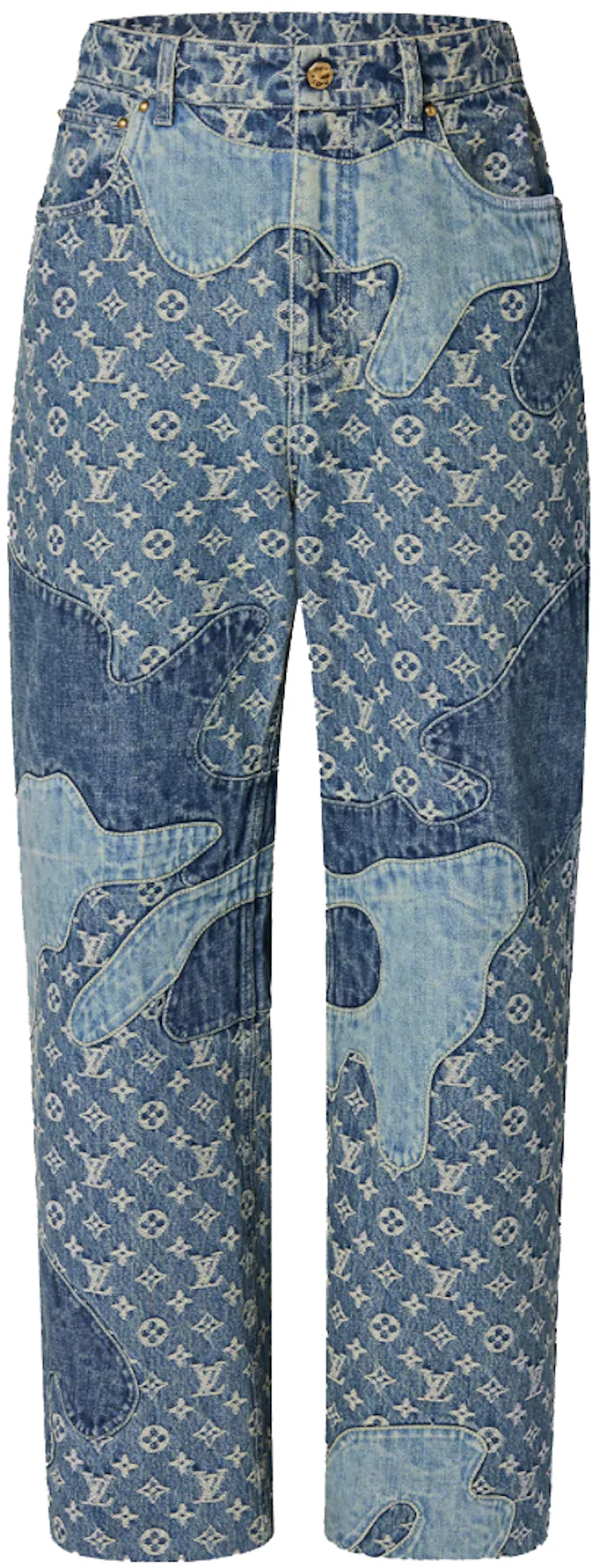 Louis Vuitton MONOGRAM Monogram patchwork denim pants
