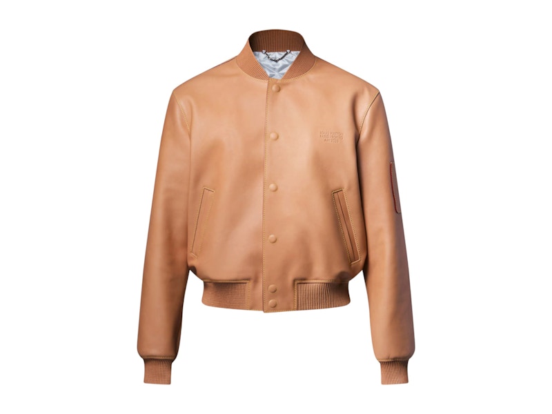 LV x NIGOコラボ Signature Leather Varsity Jacket 関税込 Louis Vuitton x Nigo Signature Leather Varsity Jacket Pale
