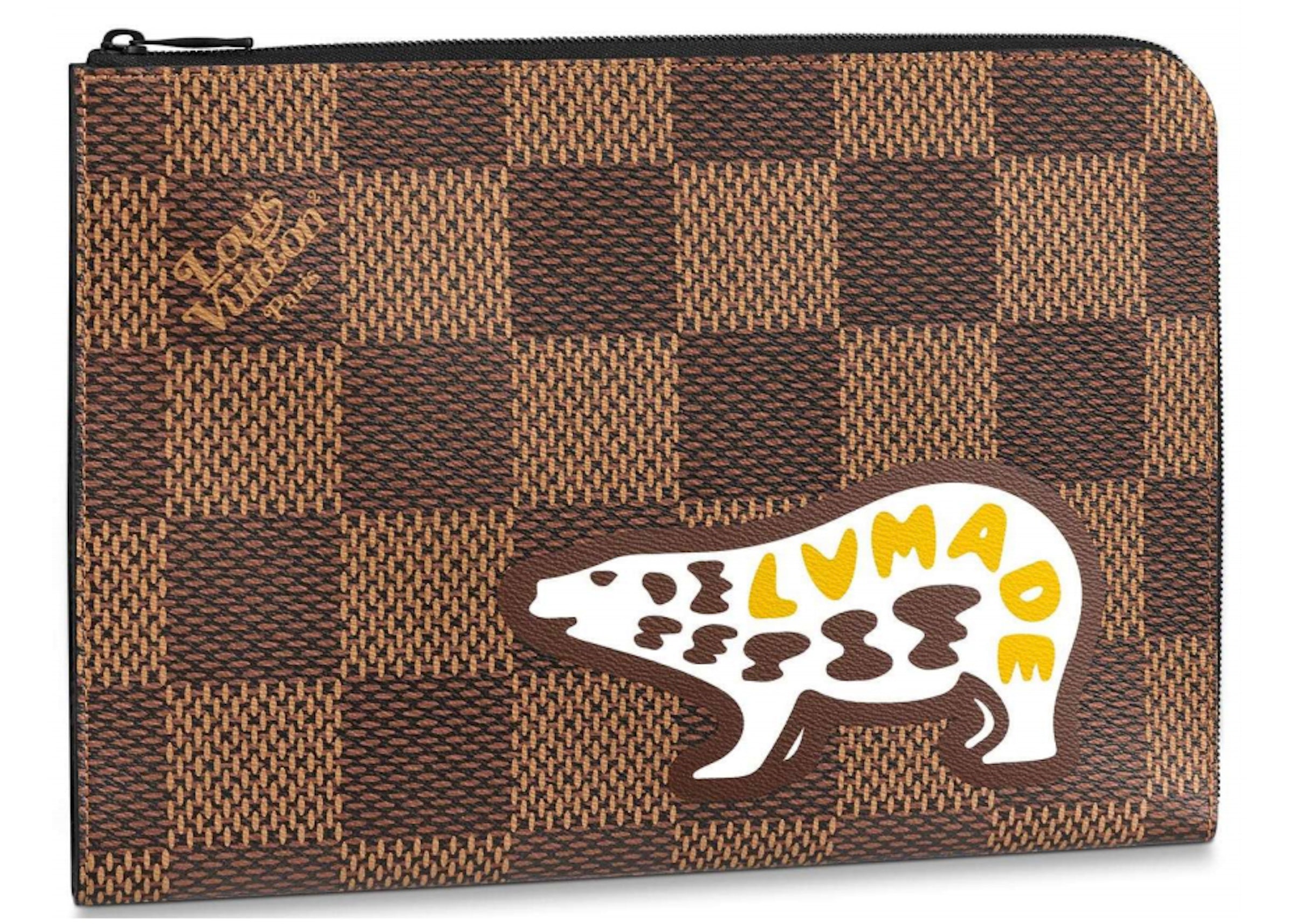 Louis Vuitton x NIGO Giant Damier Ebene Bear Laptop Pochette Jour GM