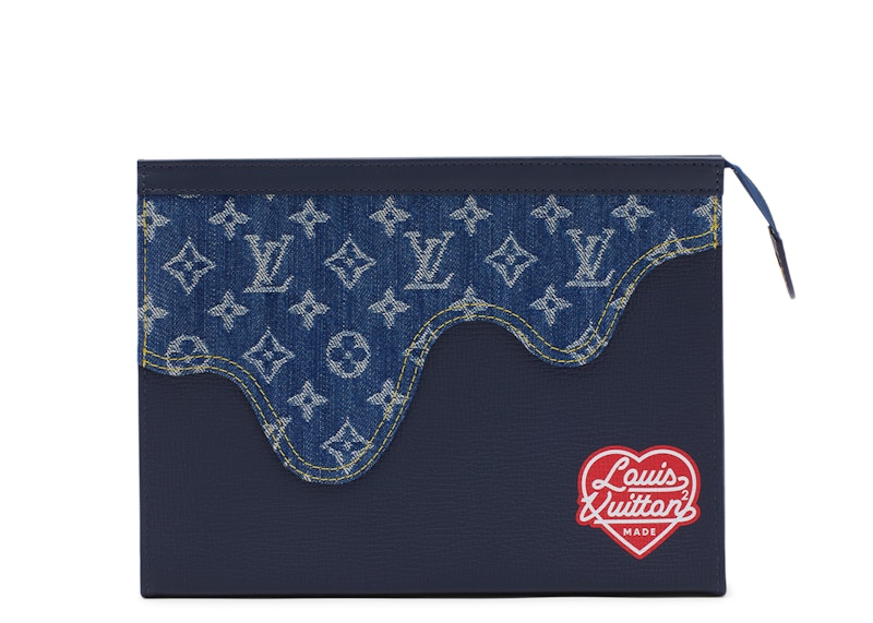 Louis Vuitton x Nigo Pochette Voyage MM Monogram Blue in Denim