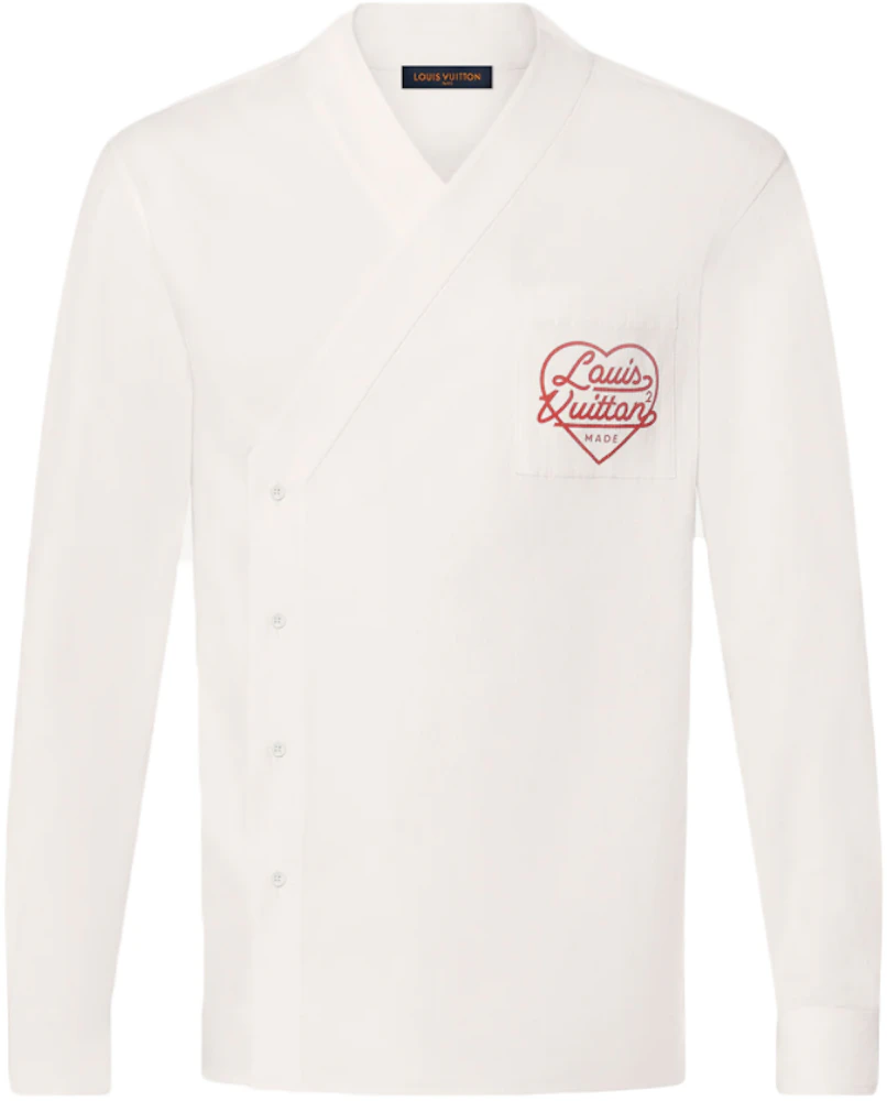 Louis Vuitton x Nigo Printed Heart & Dragon Kimono Shirt Off White