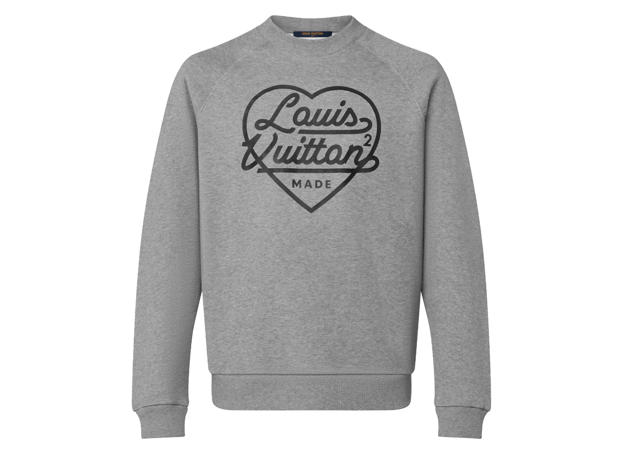 Louis Vuitton x Nigo Printed Heart Sweatshirt Light Grey - FW21 