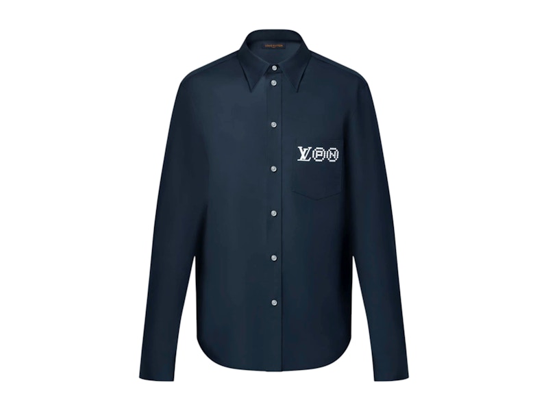 LV x NIGOコラボ Embroidered Long-Sleeved Shirt 関税込 Louis Vuitton x Nigo Embossed LV Long-Sleeved T-Shirt White