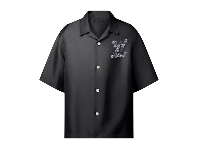 【NIGOコラボ】LouisVuitton シグネチャープリントシルクシャツ Louis Vuitton x Nigo Printed Signature Silk Shirt Black