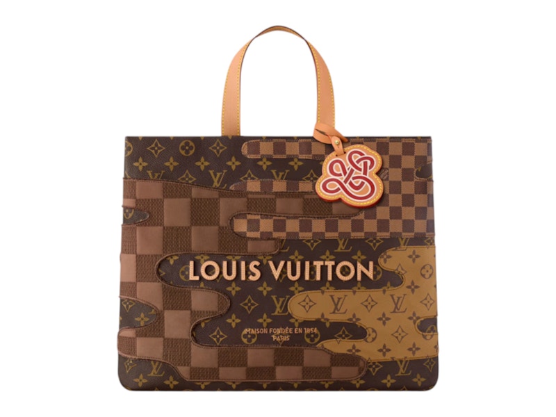 NIGOコラボ♪エレガント【Louis Vuitton】ショッパー・トート MM Louis Vuitton x Nigo Shopper Tote MM Brown in Canvas with