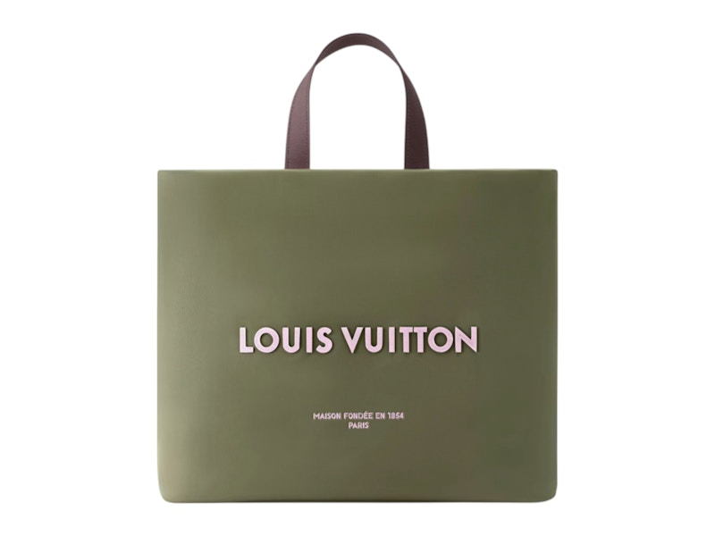 Nigoコラボ作品【Louis Vuitton】サック・ショッパーMM Louis Vuitton x Nigo Shopper Tote MM Khaki Green in Leather