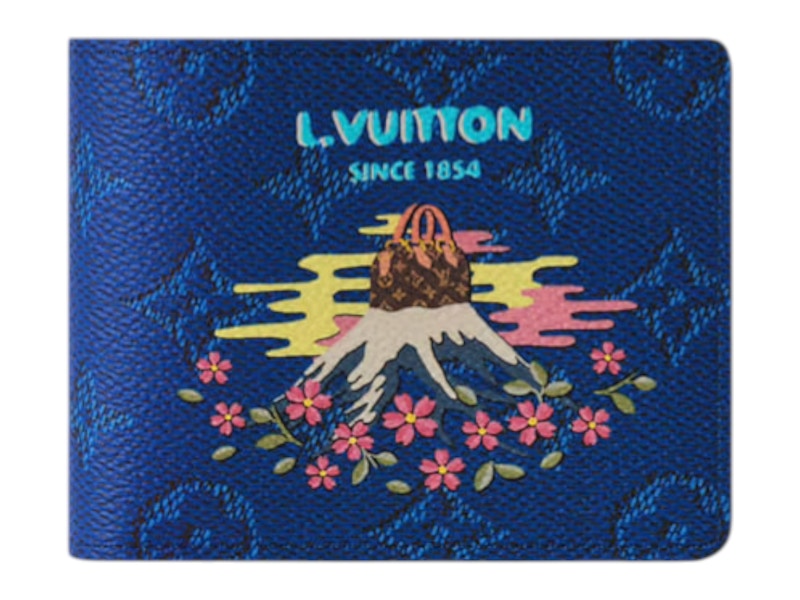 【無料郵送/関税込/正規品】 Louis Vuitton x Nigo Slender Wall Louis Vuitton x Nigo Slender Wallet Blue in Canvas with Gold