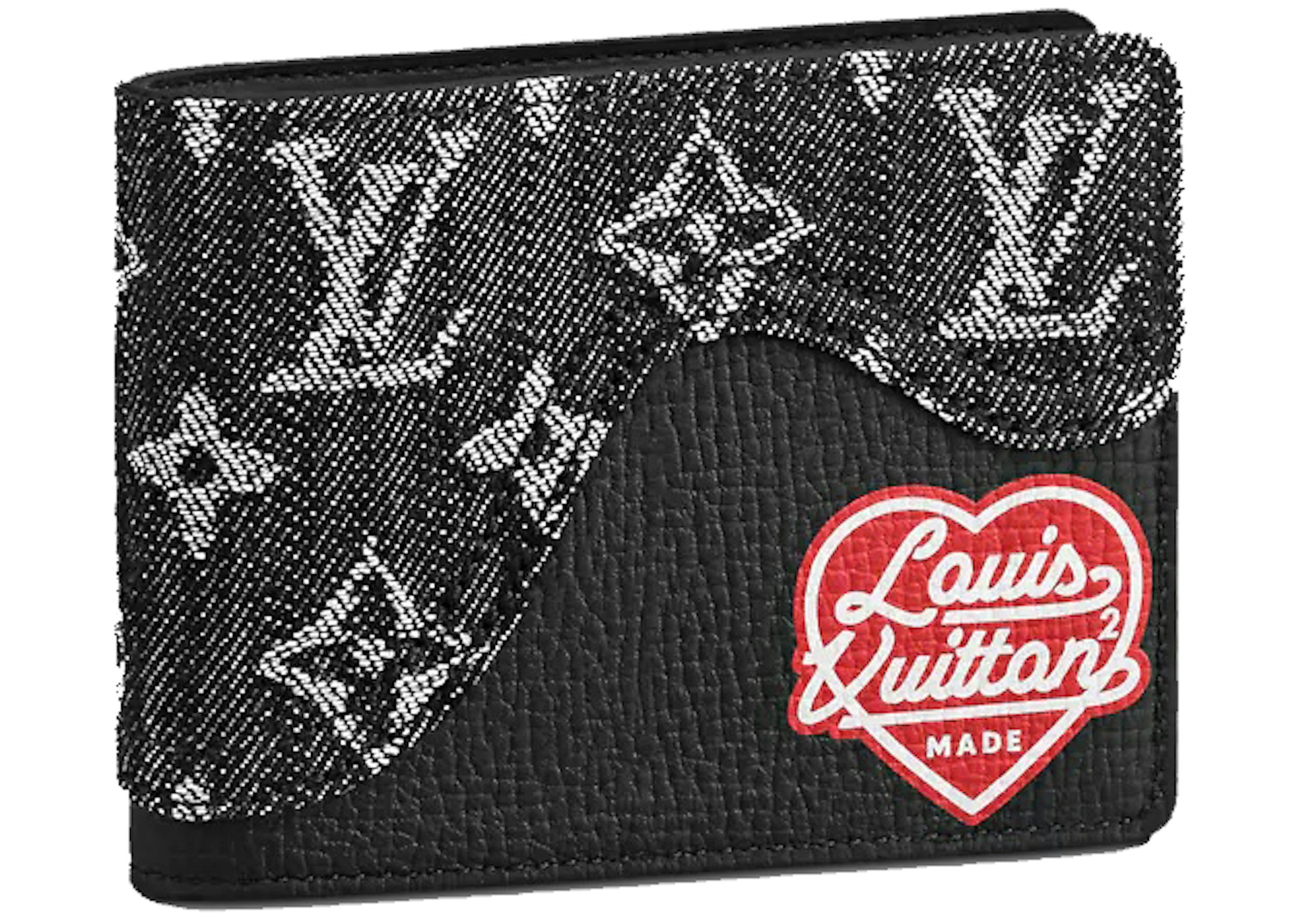 Louis Vuitton x Nigo Slender Wallet Monogram Black in Denim/Leather - US