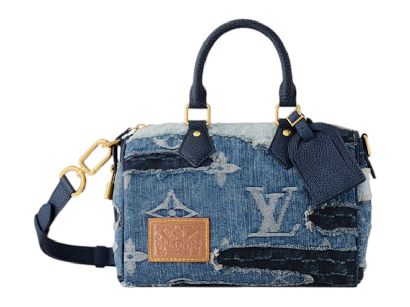 Louis Vuitton x Nigo Speedy Bandouliere Denim Blue in Cotton with