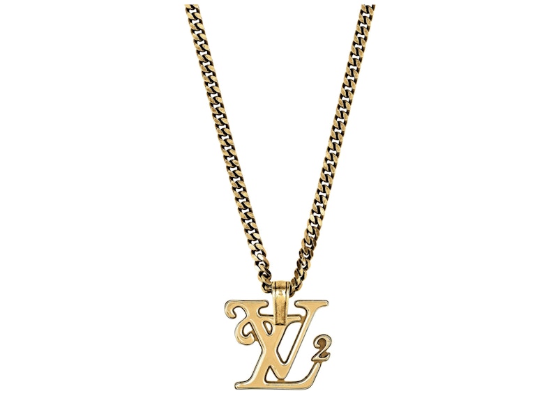 Louis Vuitton x Nigo Squared Necklace Gold in Gold Metal with Gold 