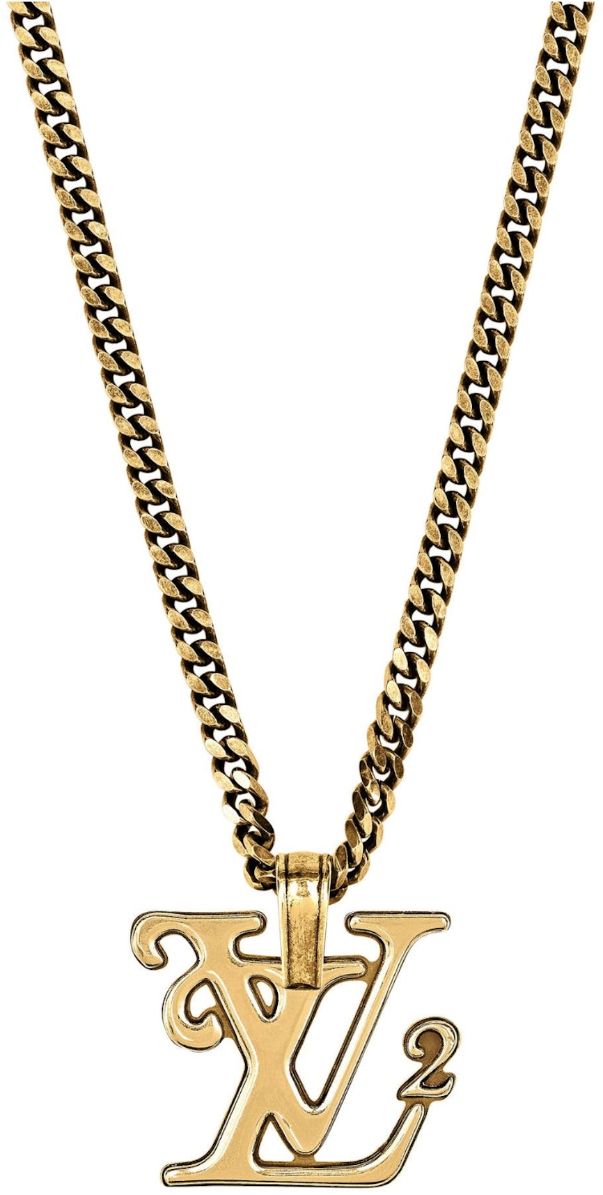 Louis Vuitton x Nigo Squared Necklace Gold in Gold Metal with Gold-tone - US
