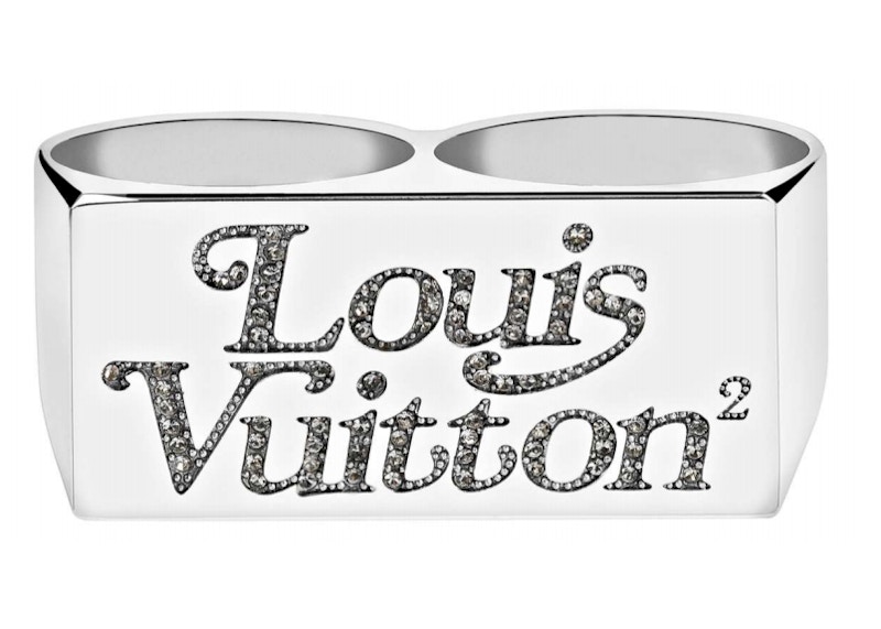 Louis Vuitton x Nigo Squared Strass Double Ring Silver in Silver