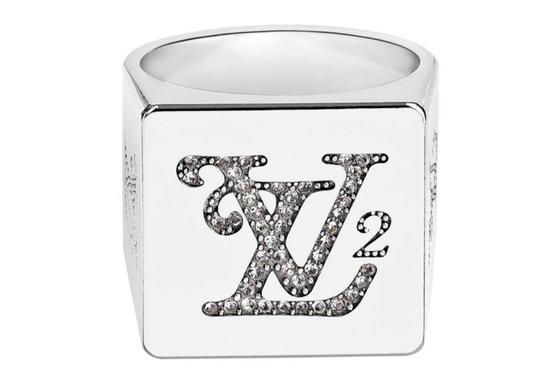 Louis Vuitton x Nigo Squared Strass Ring Silver