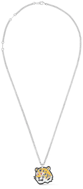 Louis Vuitton x Nigo Tiger Pendant Necklace Silver in Silver/Enamel