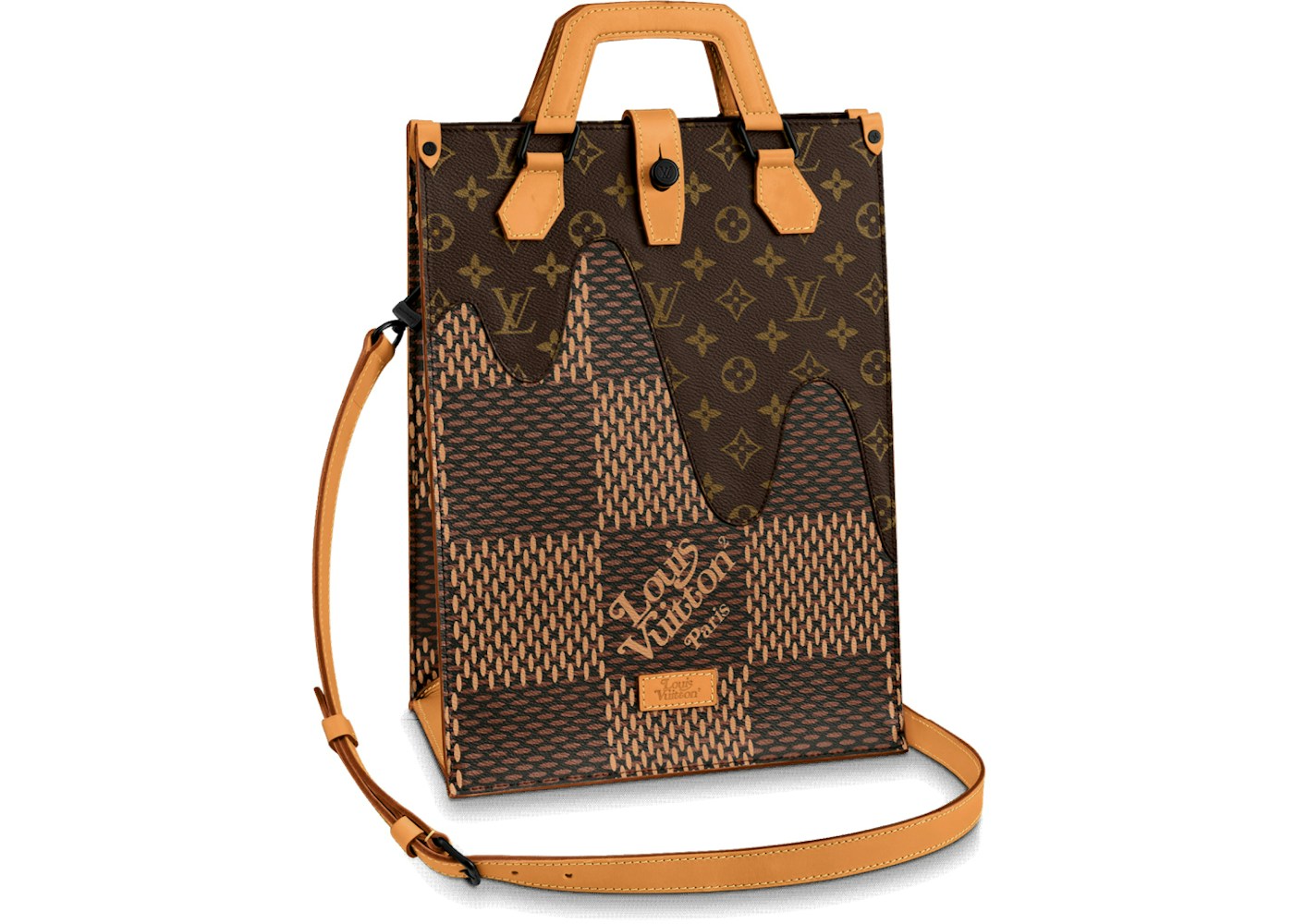 Louis Vuitton X Nigo Tote Damier Ebene Giant Mini Brown In Coated Canvas With Black Tone Louis Vuitton X Nigo Tote Damier Ebene Giant Mini Brown In Coated Canvas With Black Tone