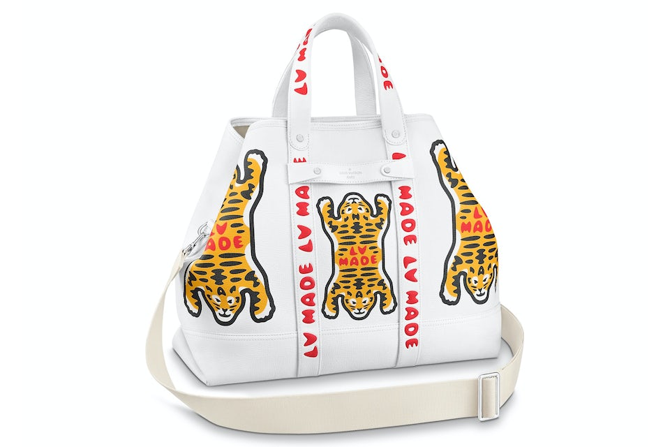 Louis Vuitton x Nigo Tote Journey White in Cowhide Leather with