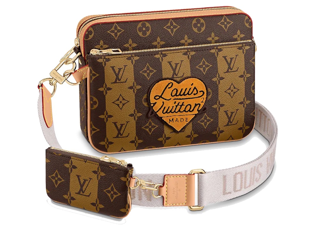 Pre-owned Louis Vuitton X Nigo Trio Messenger Monogram Stripes Brown