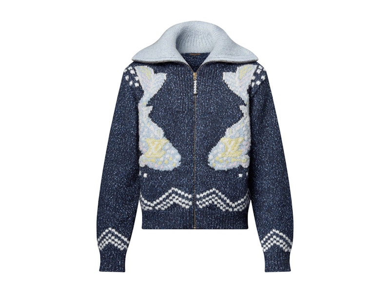 LV x NIGOコラボ Zippered Knitted Blouson 関税込 Louis Vuitton x Nigo Zippered Knitted Jacket Light Gray