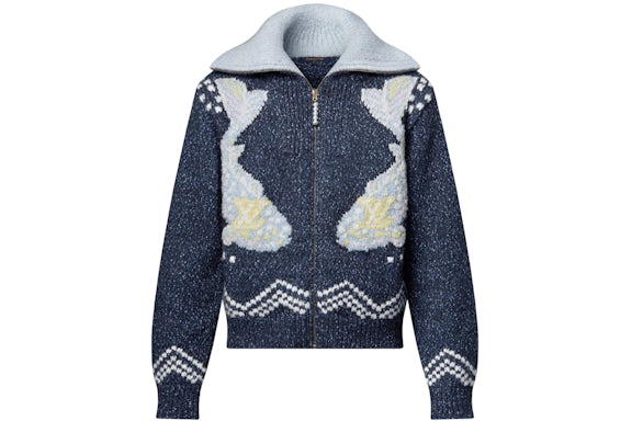 Louis Vuitton x Nigo Zippered Knitted Jacket Deep Navy
