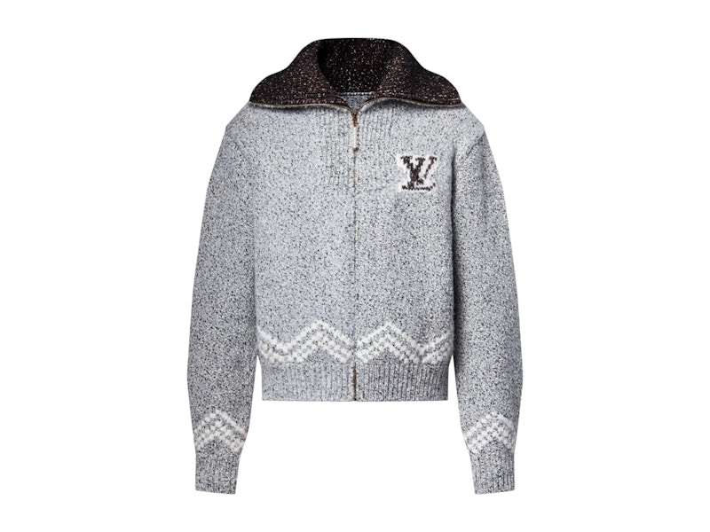 LV x NIGOコラボ Zippered Knitted Blouson 関税込 Louis Vuitton x Nigo Zippered Knitted Jacket Light Gray