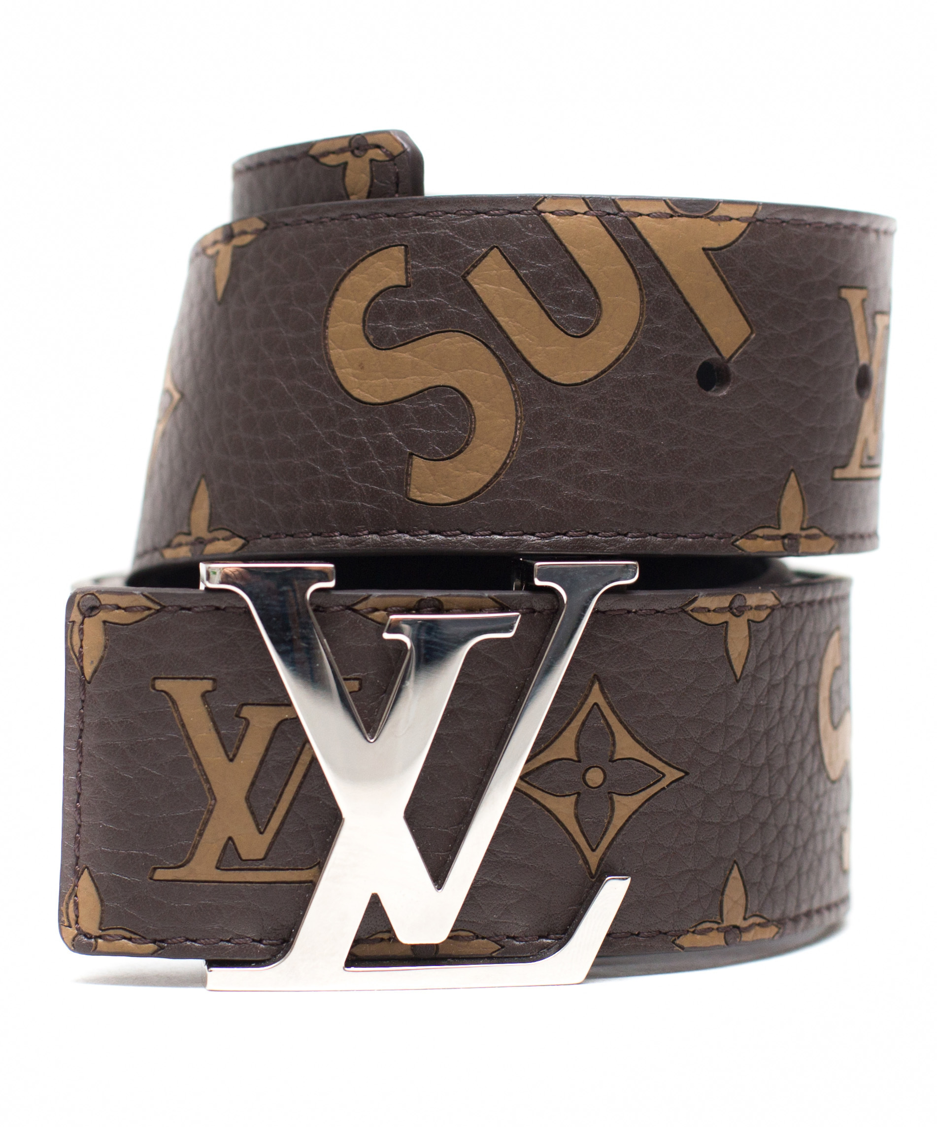 Louis Vuitton x Supreme Initiales Belt 40 MM Monogram Brown Silver 