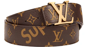 Louis Vuitton x Supreme Initiales Belt 40 MM Monogram Brown Gold