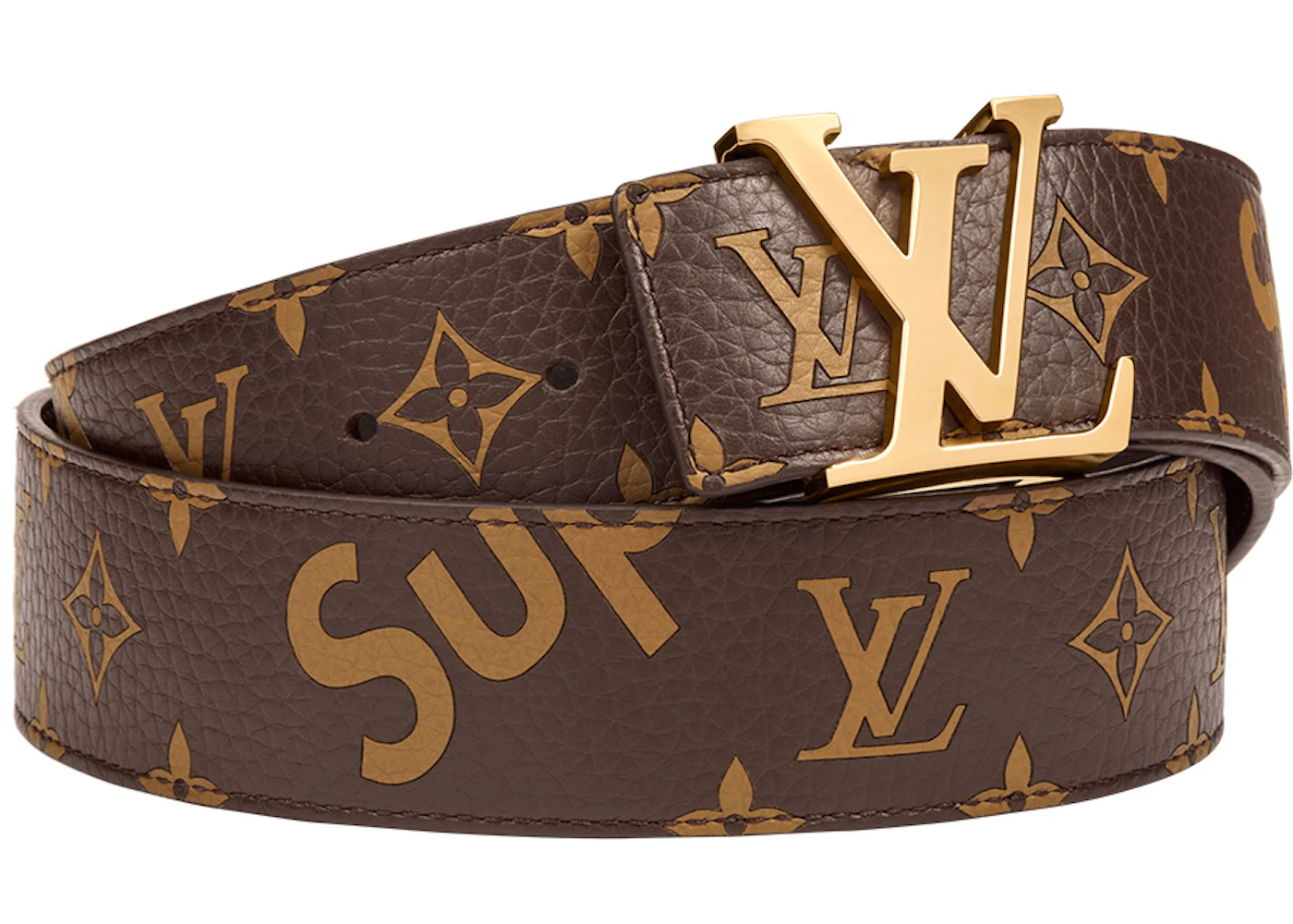 isolatie Ik denk dat ik ziek ben ik ben slaperig Louis Vuitton x Supreme Initiales Belt 40 MM Monogram Brown Gold - US